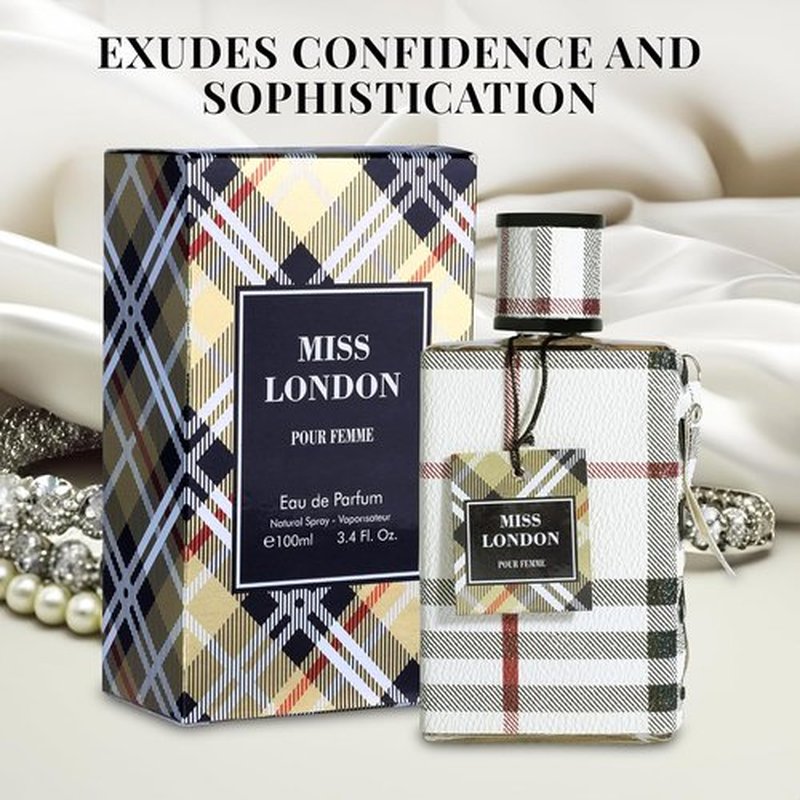 Miss London Eau De Parfum for Women - Floral & Citrus Blend with Honeysuckle, Rose, Jasmine - 100ml Elegant Scent for Daily Wear & Special Occasions