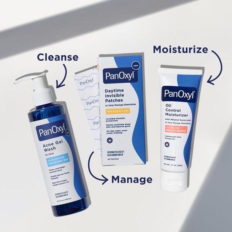 PanOxyl Acne Gel Wash, 2% Salicylic Acid, Moisturizes with Blue Algae and Aloe Vera, Mattifies with Zinc PCA, Nourishes Skin with Green Tea Extract and Betaine, with Allantoin, 6.5oz