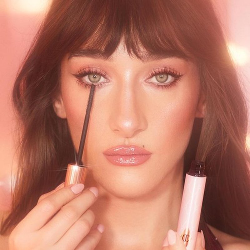 Charlotte Tilbury Pillow Talk Push Up Lashes Mascara - Lengthening & Volume Boosting - Smudge-Proof Super Black Travel Size