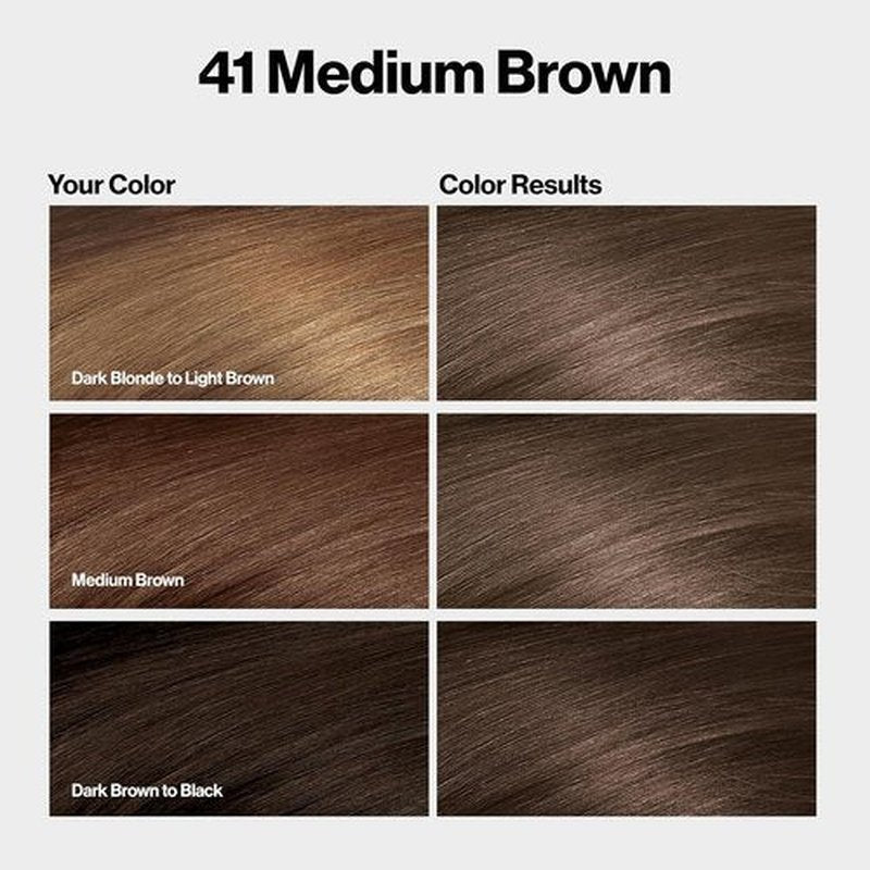 Revlon ColorSilk Permanent Hair Color - 100% Gray Coverage, Ammonia-Free, Vegan Keratin, 41 Medium Brown (Pack of 3)