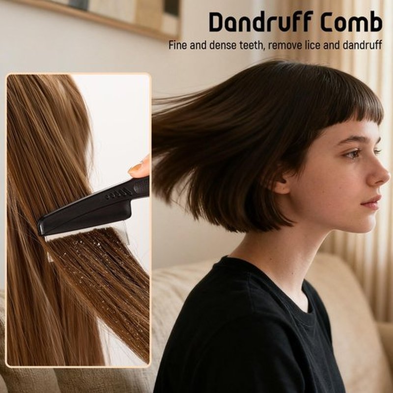 Belongtous Dandruff Lice Flea Hair Brush Comb Set, 3 In 1 Professional Nit Comb Kit, Massage Paddle Brush Scalp Massager for Hair Growth, Shower Detox Head Massage Tool Women Men Kids