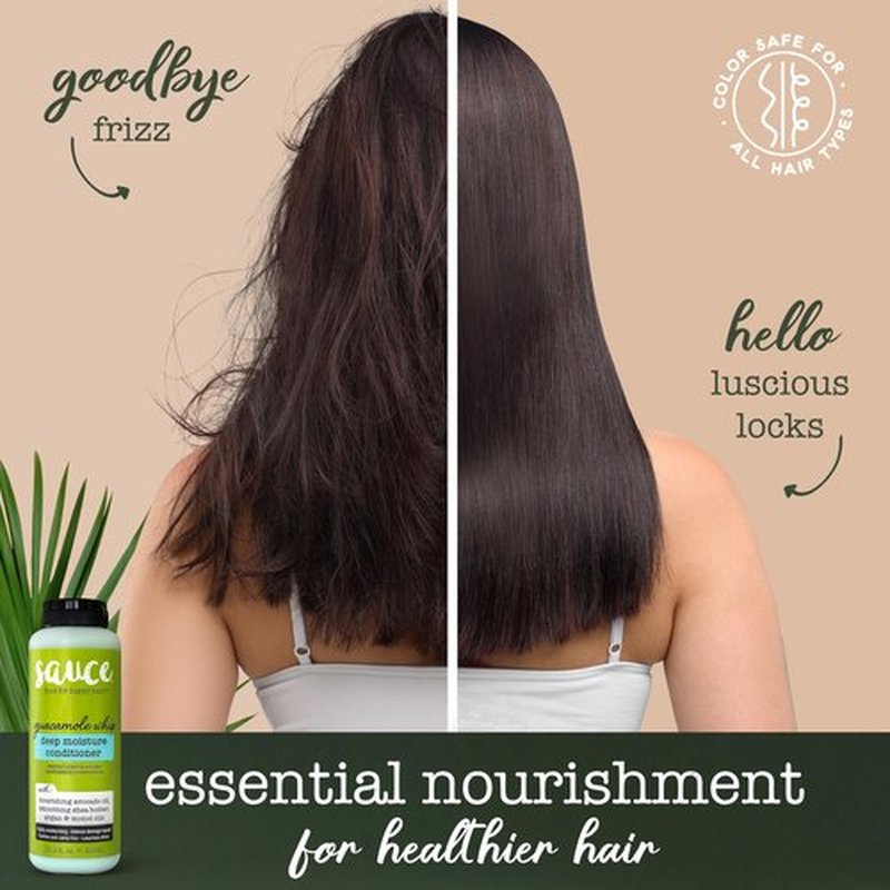 SAUCE BEAUTY Guacamole Whip Conditioner (10.5 Fl Oz) Deep Moisture Conditioner with Shea Butter and Avocado, Argan, Monoi & Coconut Oils, Frizz Control and Hair Repair Formula For All Hair Types
