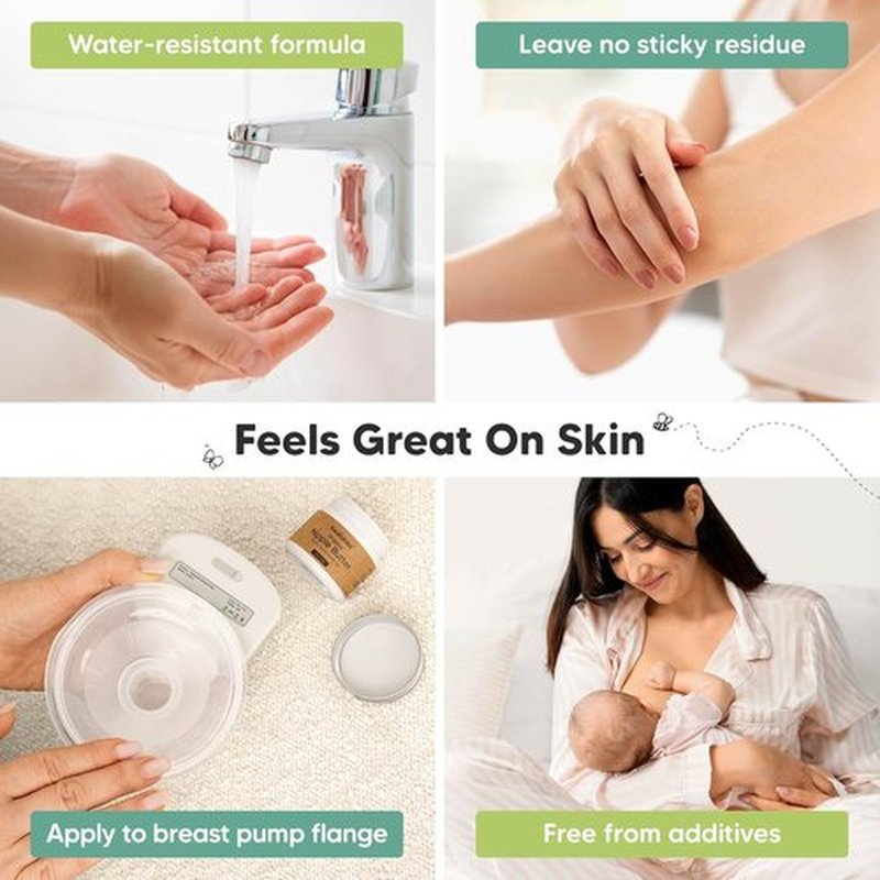 Skiennix Organic Nipple Butter | Natural Relief for Cracked Sore Nipples - 2oz Soothing Cream for Breastfeeding
