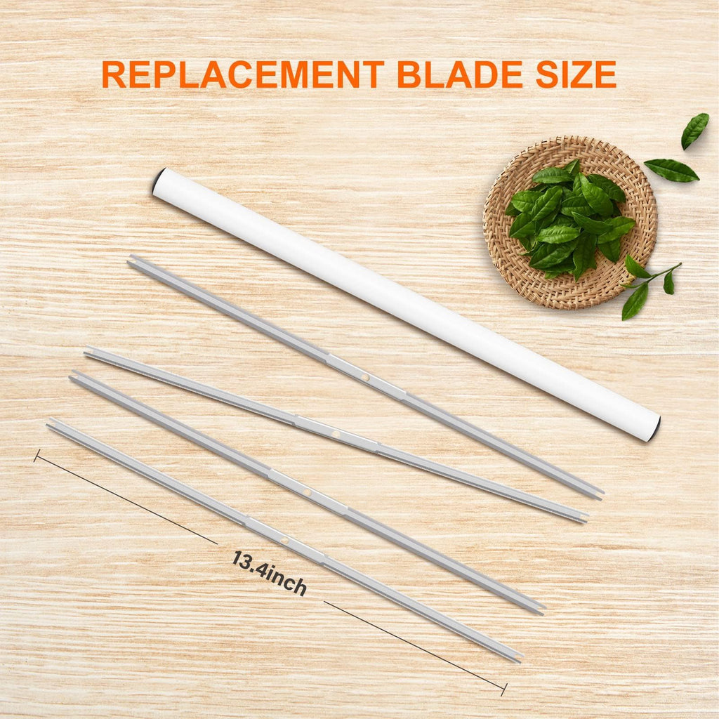 iPower 4-Pack 16 inch Bud Bowl Leaf Trimmer Blades Replacement, Stainless Steel for Spin Clean Cut, Included 2 Serrated 2 Straight Blades, Actual Length 13.4'', Silver