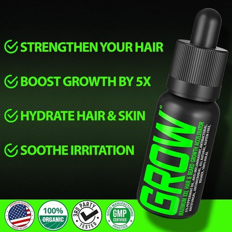 Skiennix Beard Growth Serum - Maximum XXL Oil for Men - Thickens & Fills Patches - Facial Hair & Scalp Treatment