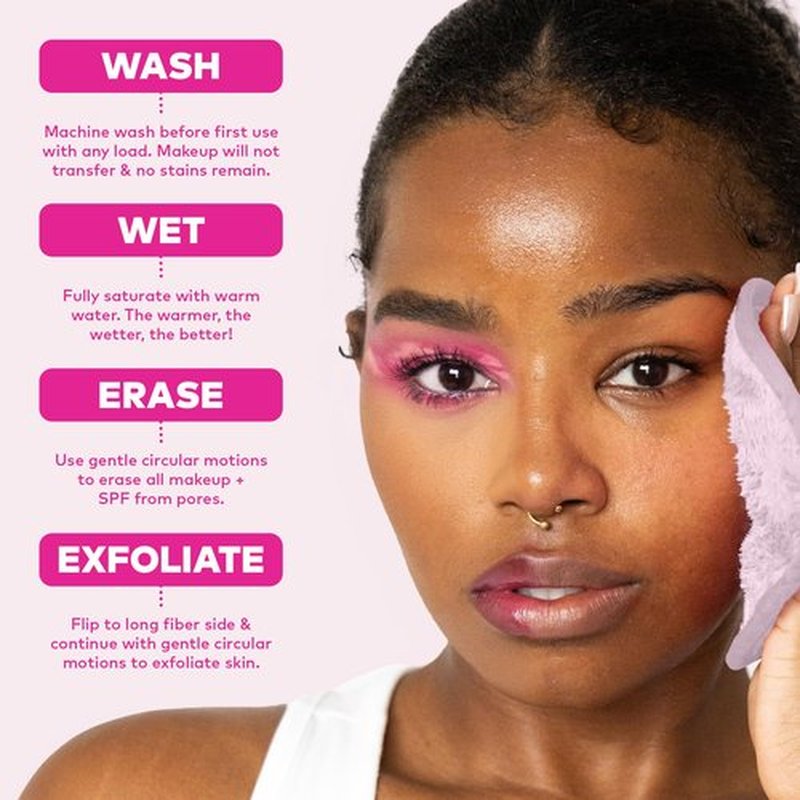 The Original MakeUp Eraser Mini PRO, Erase All Makeup With Just Water, Including Waterproof Mascara, Eyeliner, Foundation, Lipstick, Sunscreen and More! Silver Infused, 1ct
