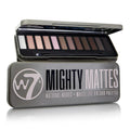 W7 Mighty Mattes Eyeshadow Palette - 12 Long-Lasting Matte Nude Shades for Flawless Makeup