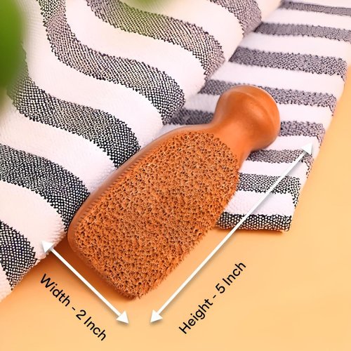 QUBA LINEN Pumice Stone for Feet - 2-Sided Terra Cotta Foot Scrubber, Professional Exfoliating Clay Stone for Feet Hands Body Care - Pumice Stone for Feet Callus Remover, Brown (Pack of 2)
