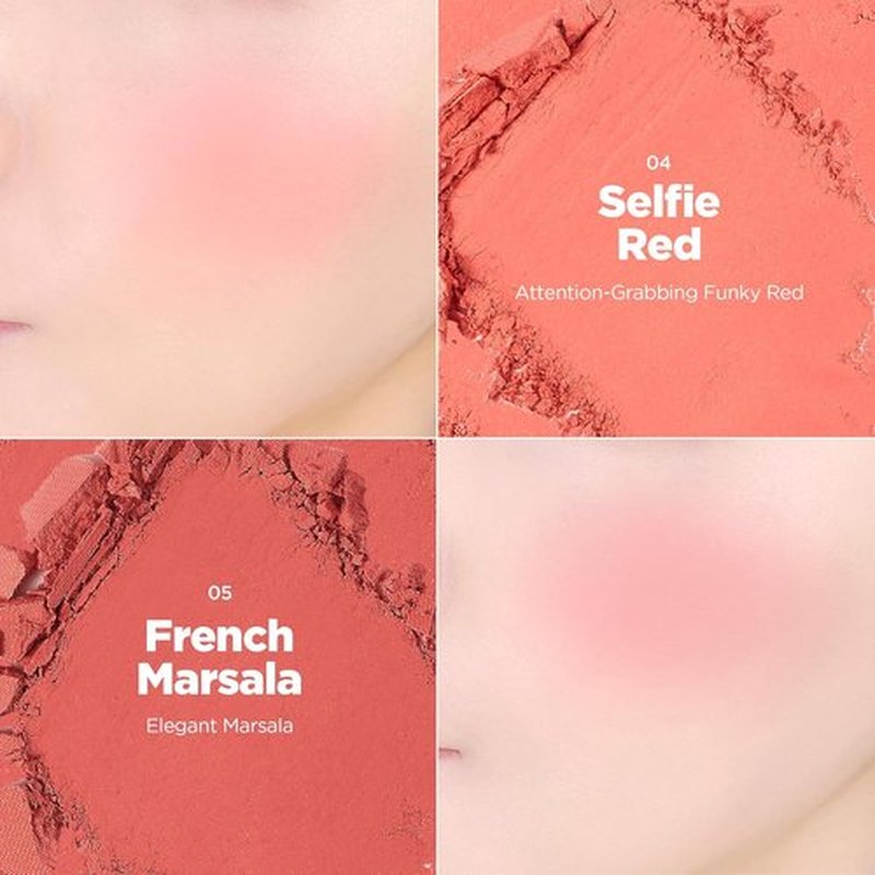 Lilybyred Luv Beam Cheek - Heart-Shaped Korean Powder Blush, Soft Matte Finish, Lightweight & Long-Lasting | 02 Dollish Rose