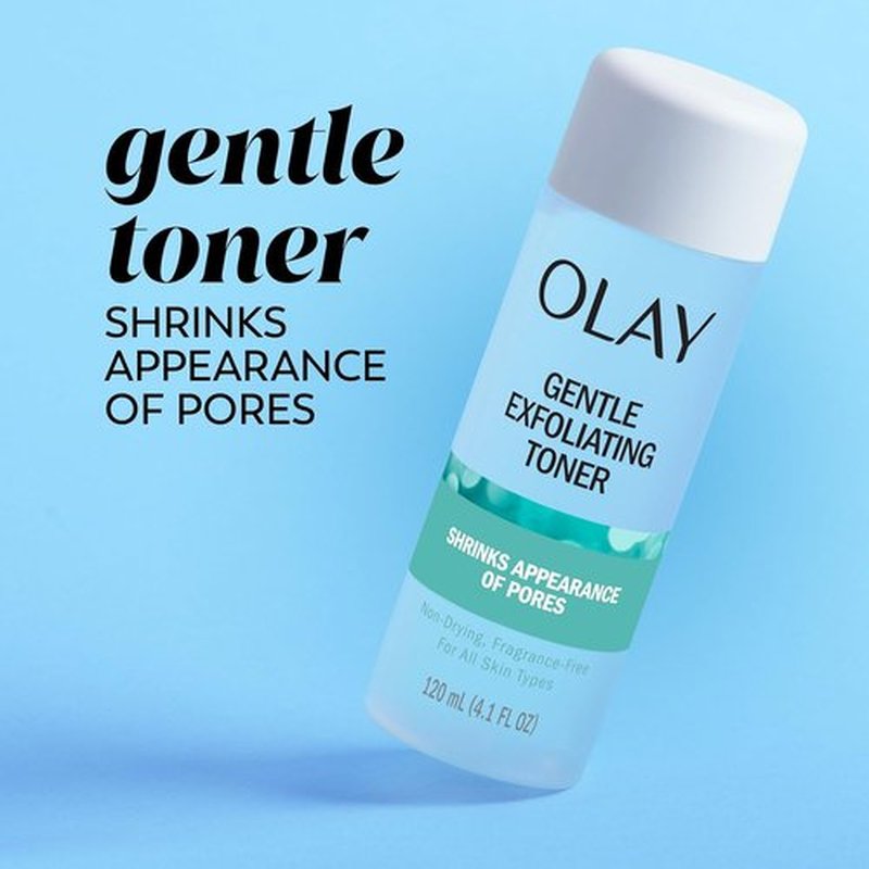 Olay Gentle Exfoliating Toner - Fragrance-Free Pore Treatment Face Cleanser | 4.1 Fl Oz
