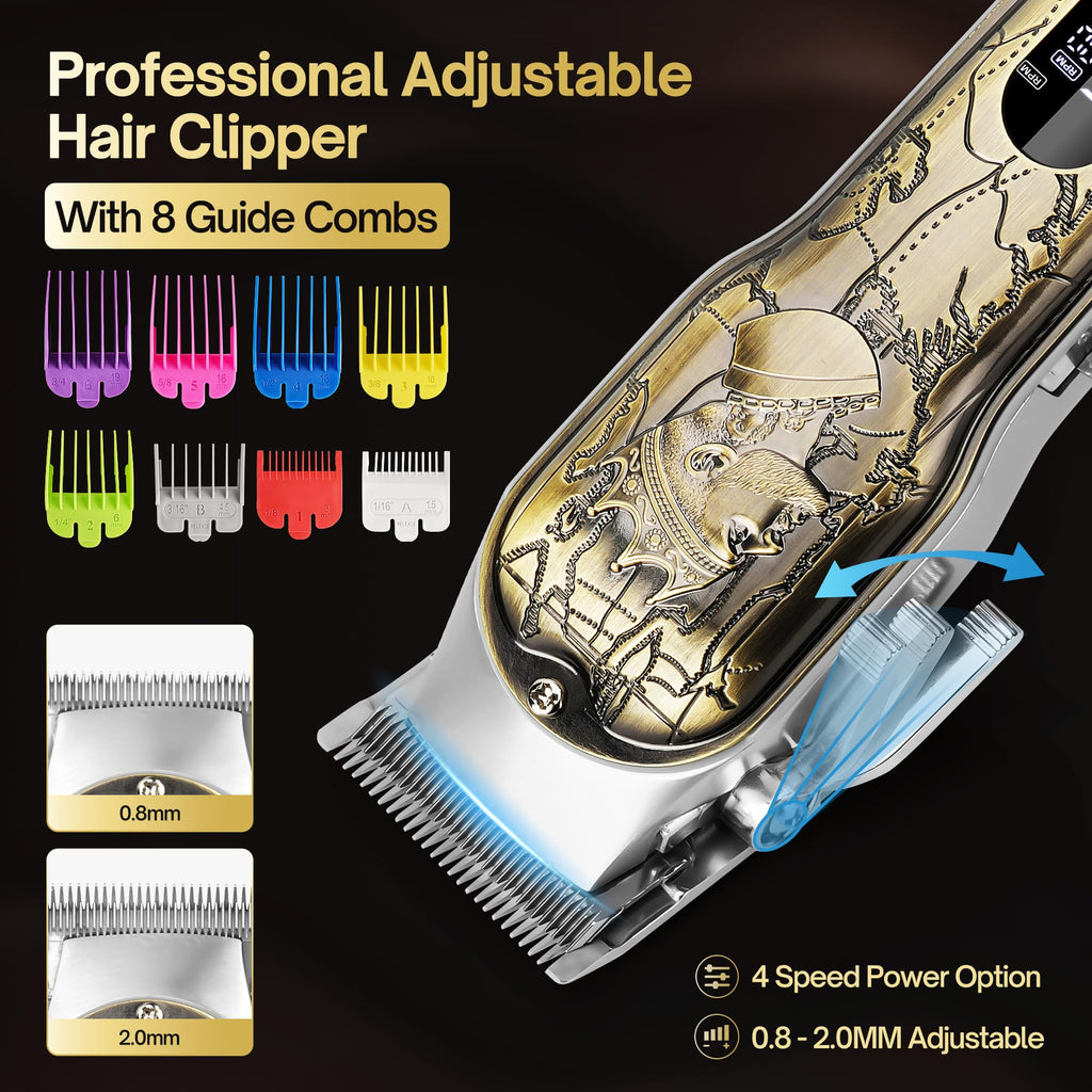 INTRO WILD Professional Hair Clippers Kit for Men, Grooming and Trimming Set