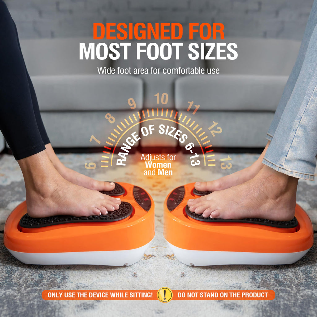 Power Legs Electric Foot Massager Machine with Remote Control, Adjustable Speed, Vibration - Calf Massager - Feet Massager for Neuropathy Pain Relief, Plantar Fasciitis, Leg Blood Circulation (Orange)
