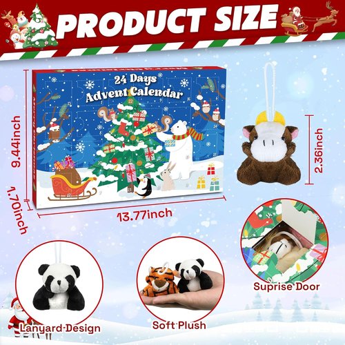 Skiennix Christmas Advent Calendar 2025 - 24 Days of Surprises with Mini Plush Toys | Perfect for Kids and Teens