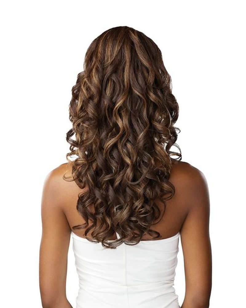 Sensationnel Lulu Pony Tail Drawstring - Maya High Heat Synthetic Yaki Ponytail or Up Do Hair Wig Piece (F1B/30)
