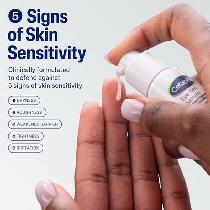 Cetaphil Hydrating Eye Gel Serum - 24Hr Anti-Aging Cream for Dark Circles & Wrinkles | 0.5 Oz