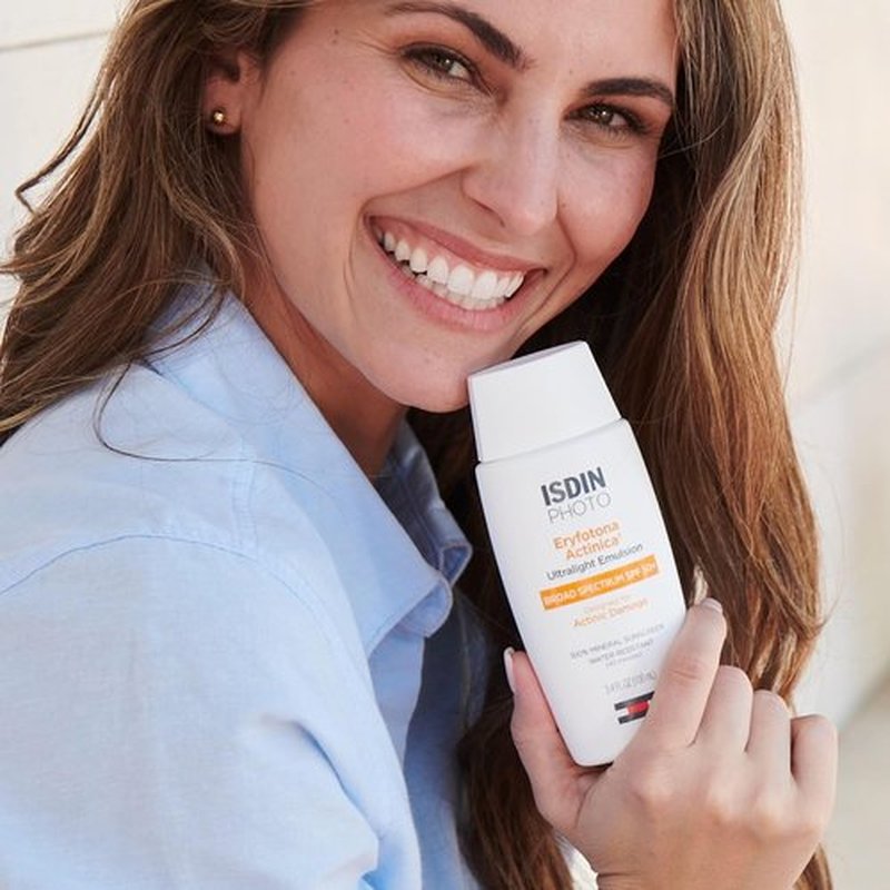ISDIN Eryfotona Actinica SPF 50+ | Mineral Face Sunscreen with Zinc Oxide | No White Cast, Sensitive Skin Safe
