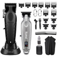 KEMEI Hair Clippers for Men, Professional Clipper and Trimmers Set, Cordless Zero Gap Trimmer for Men with LED Display, 11 Guide Combs