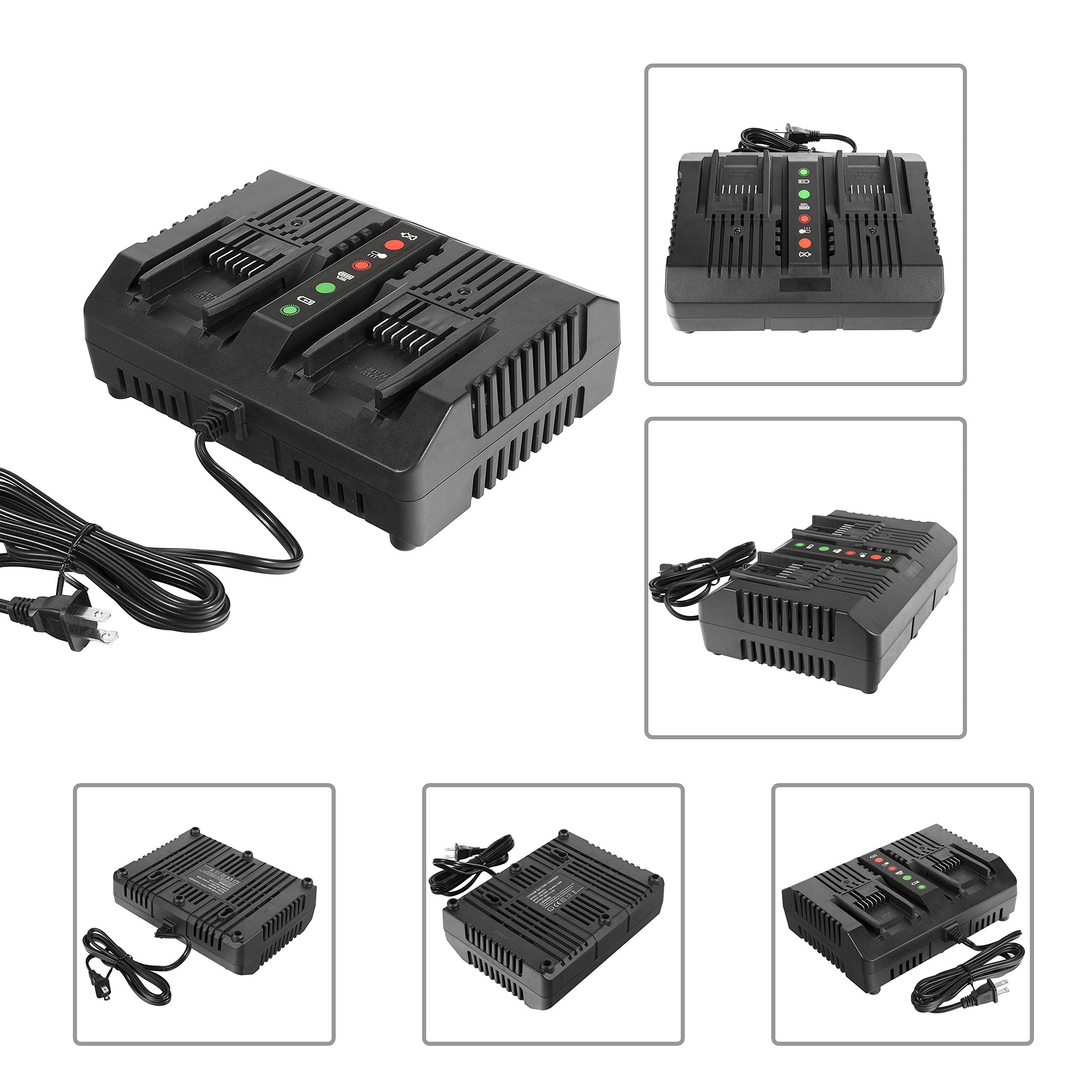 CELL9102 2Packs Replacement Battery 20V and Charger Starter Kit 3.0Ah Lithium Battery Compatible with Worx 20 Volt Cordless Power Tools