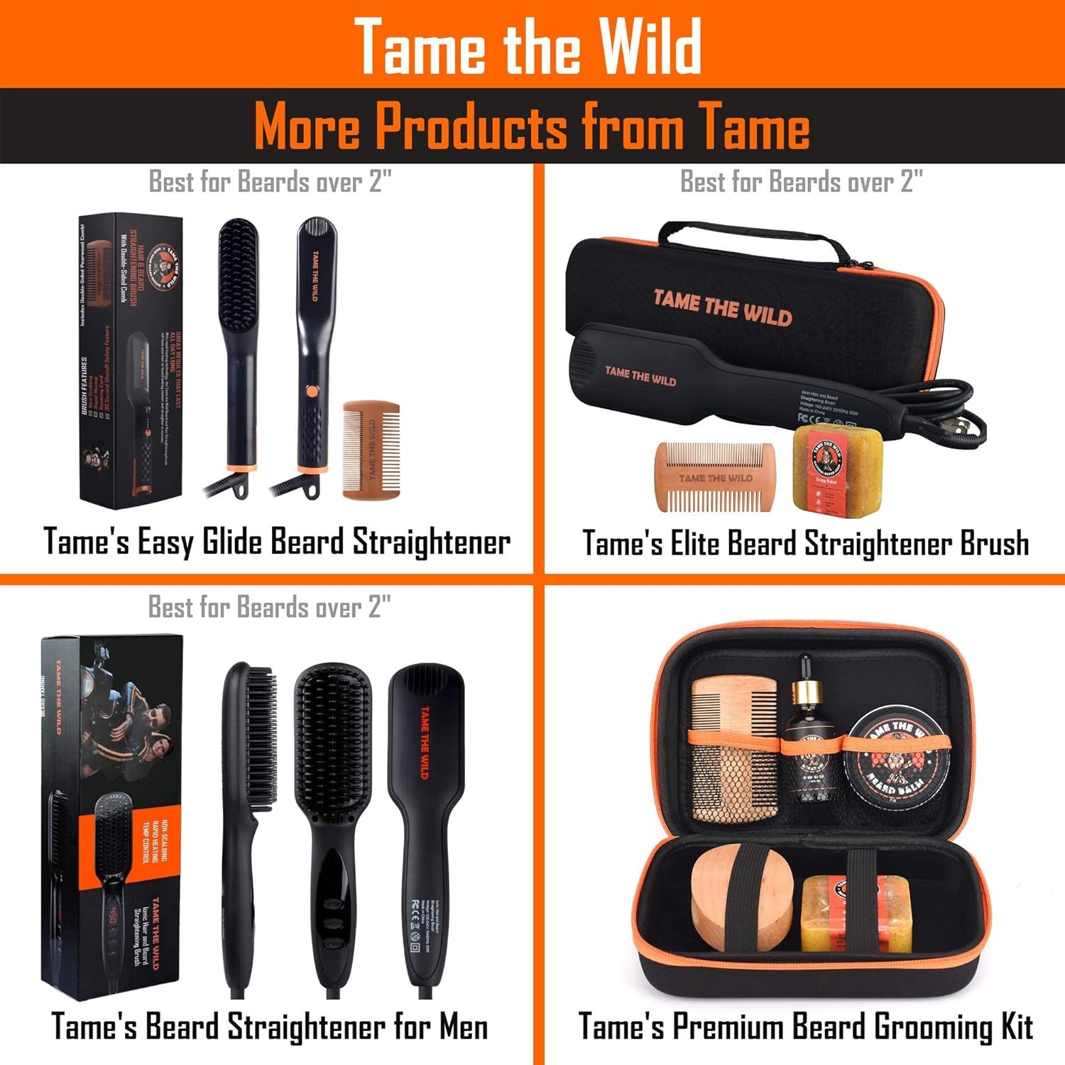 Wild Beard Straightener by Tame - Heat Protectant Spray with Argan Oil & Keratin - 8.5 Fl Oz