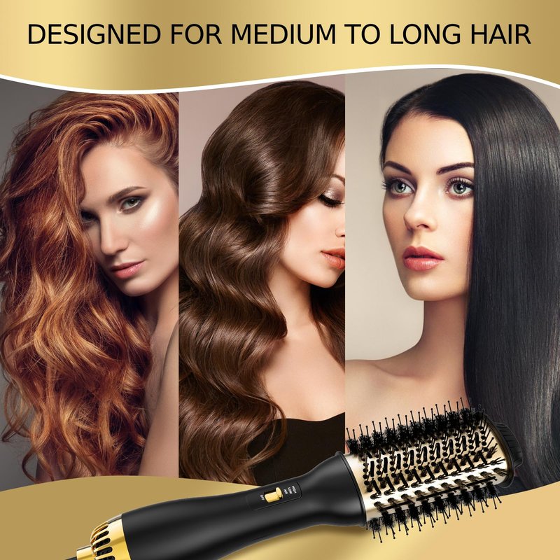 Yucafy 4-in-1 Hot Air Brush with Oval Barrel - Salon-Grade Styling Tool for All Hair Types