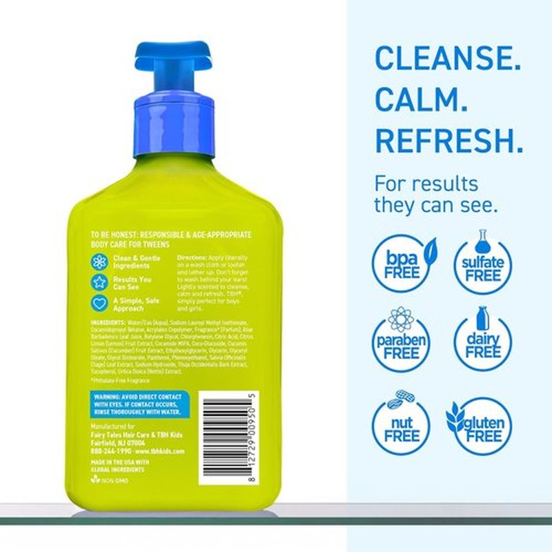 TBH Body Wash for Teens & Kids - Gentle Formula for Sensitive Skin - Natural Ingredients - 12 oz