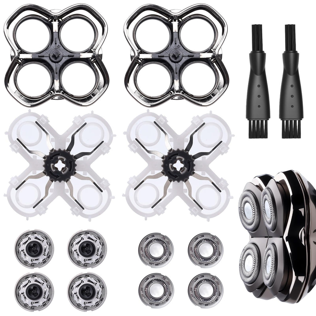 2Pack Pro 4 Shaver Replacement Heads Compatible with Skull Pitbulls Gold PRO, Silver PRO, Platinum PRO Head Shavers, Electric Shaver Half Head for Men/Women (2 PACK FOUTE)