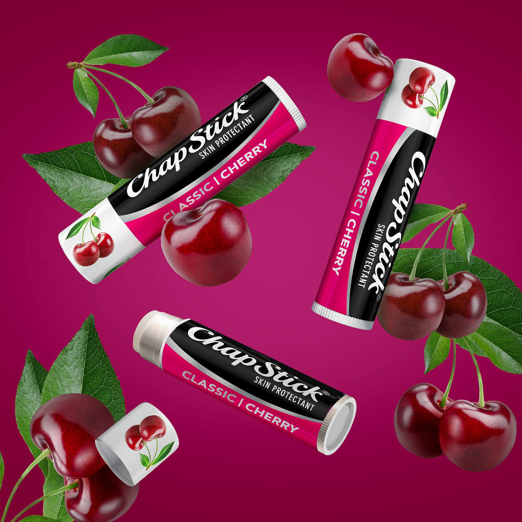 ChapStick Classic Cherry Lip Balm – Fruity & Sweet Lip Moisturizer for Dry Lips, 0.15 Oz Ea