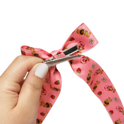 Strawberry Shortcake Printed Long Tail Hair Bow Set for Girls – 7-Pack Printed Bows with Alligator Clips – Cute Hair Accessories for Kids Ages 3+