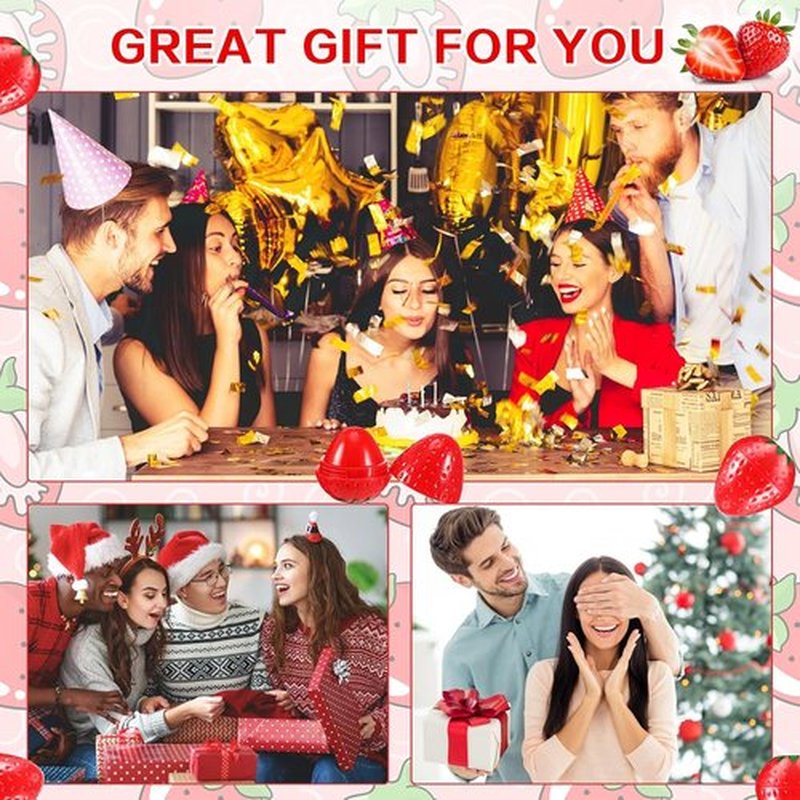 Skiennix 12 Pcs Strawberry Lip Balm - Moisturizing, Plumping & Wrinkle Repair | Perfect Valentine's Gift
