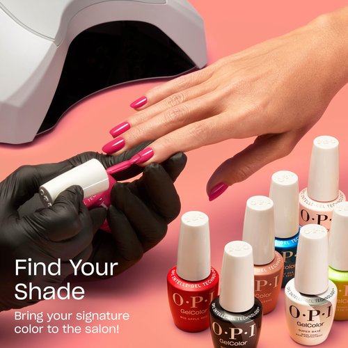 OPI GelColor Lollypoppin’ Bubblegum | Semi-Sheer Bright Pink Shimmer LED Cure Gel Nail Polish | Salon-Quality Shine, Long-Lasting Wear | 0.5 Fl Oz | Good Enough to Treat | Holiday 2025