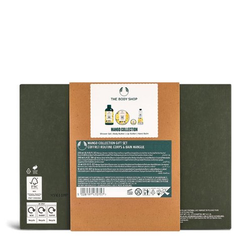 The Body Shop Mango Collection Gift Set - 4 Piece Set, Shower Gel, Body Butter, Lip Butter, Hand Balm, Vegan