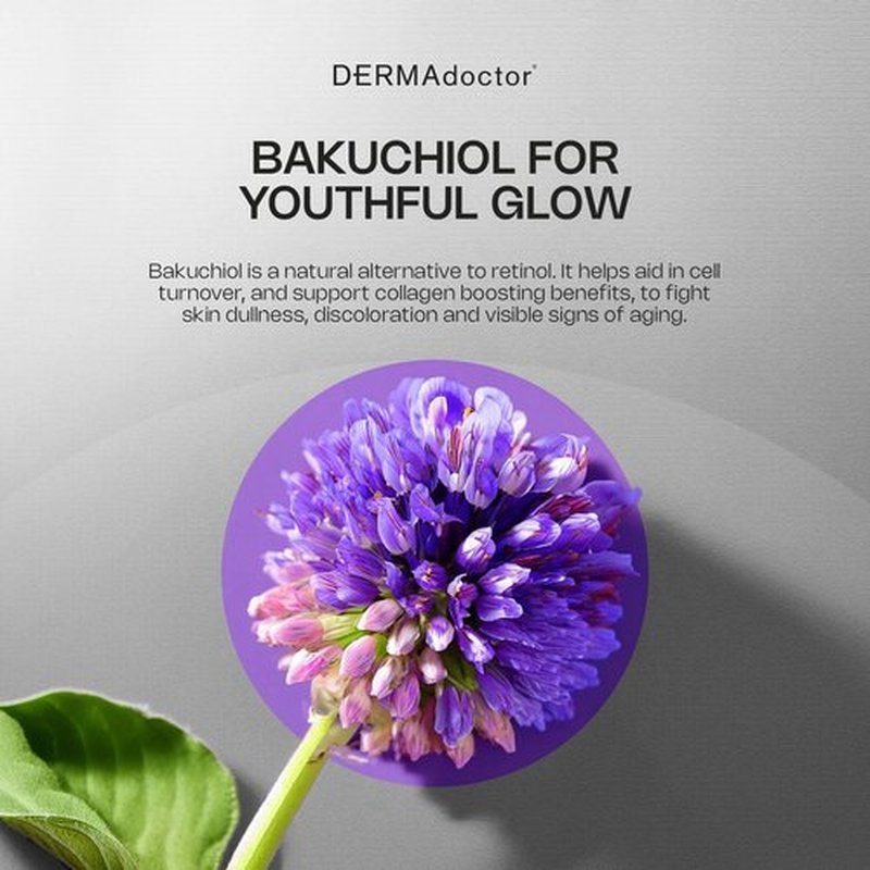DERMAdoctor Bakuchiol Serum for Face, Calm Cool + Corrected Bakuchiol Retinol Serum Alternative for Sensitive Skin, Anti-Aging, Fine Lines, Wrinkles, Brightening & Pore Minimizing, 1.01 oz