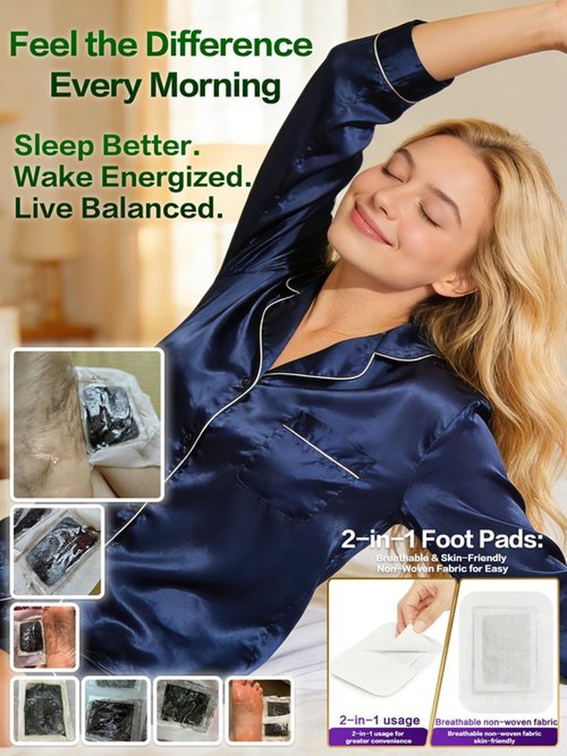 LuxeVital Natural Deep Cleansing Foot Pads - Goodnight Bamboo Foot Patches for Overnight Sleep Foot Care