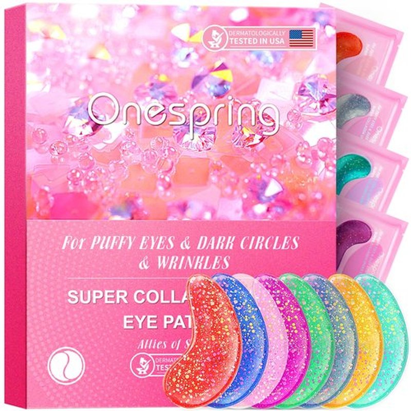 Onespring Under Eye Patches (24 Pairs) - Eye Masks for Wrinkles, Puffy Eyes, Dark Circles, Eye Bags, Easter Basket Stuffers, Gifts for Teenage Girls, Under Eye Mask for Refreshing, Revitalizing