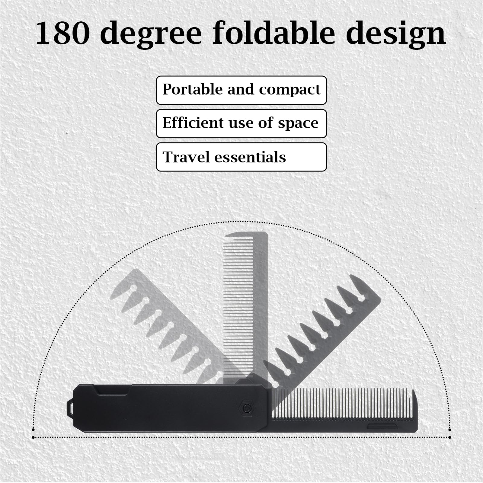 Folding Hair Comb for Men, Fine Tooth & Wide Tooth Comb, Double-Sided Pocket Comb for Hair, Portable Folding Pocket Combs for Men for Travel Grooming Beards and Mustaches