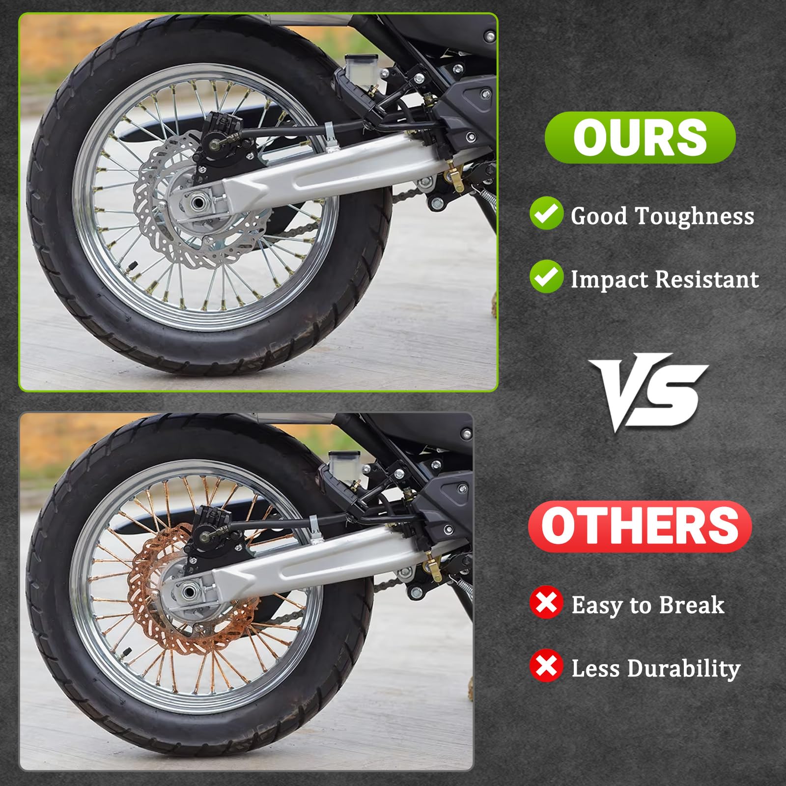 AICARS Motorcycle Spoke 170mm Length with 17 x 10mm Nuts Metal Motorcycle Wheel Spokes - Pack of 72