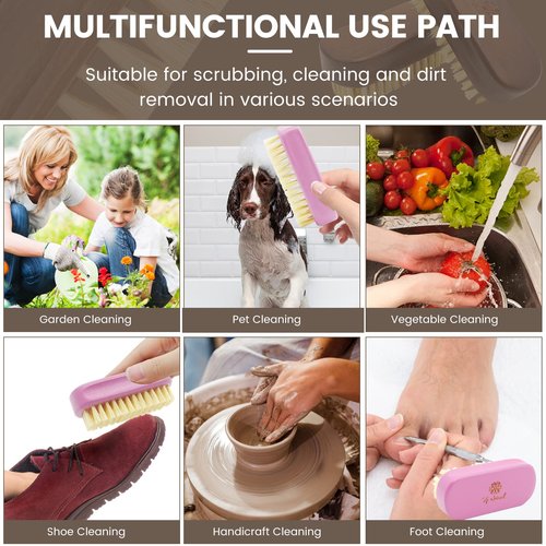 Nail Brush For Cleaning Fingernails - ZP Natural 2 Pack Wooden Cleaning Nail Scrub Brush, Versatile Fingernail Brush - Natural Materials Do Not Hurt The Hands Can Be Naturally Degradable