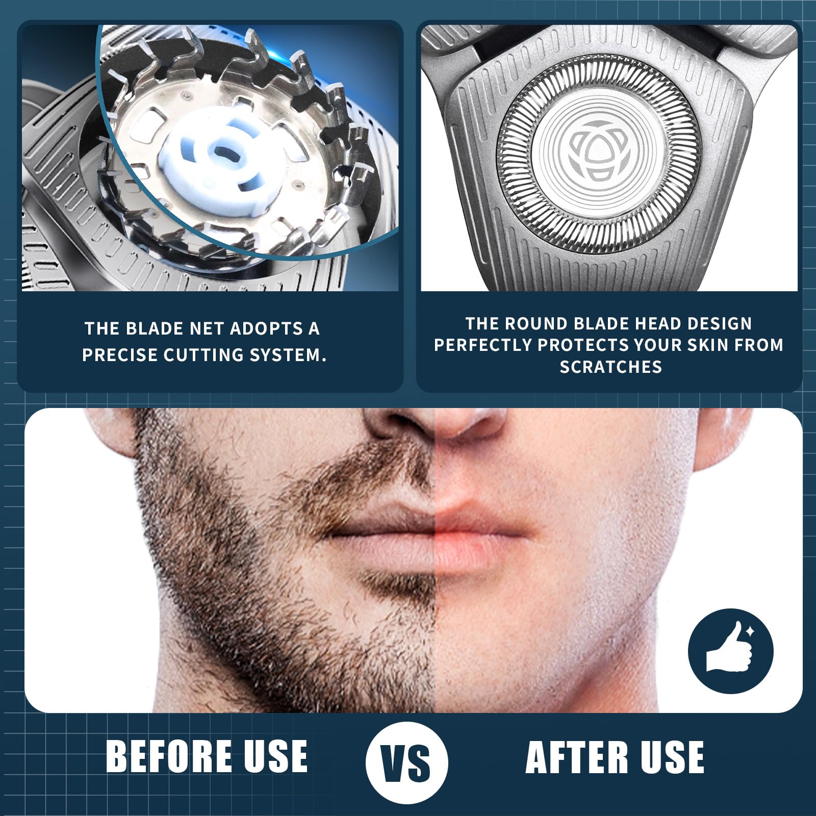 2 Pack SH71/50 Shaving Heads, Compatible with Philips Shavers,Silver