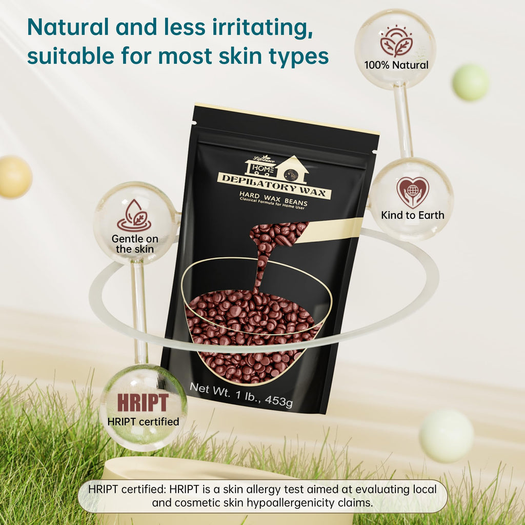 Lifestance Coffee Waxing Beads, 1LB Coarse Hair Removal Wax Beans for Face, Eyebrow, Brazilian Bikini, Sensitive Skin at Home for Women and Men