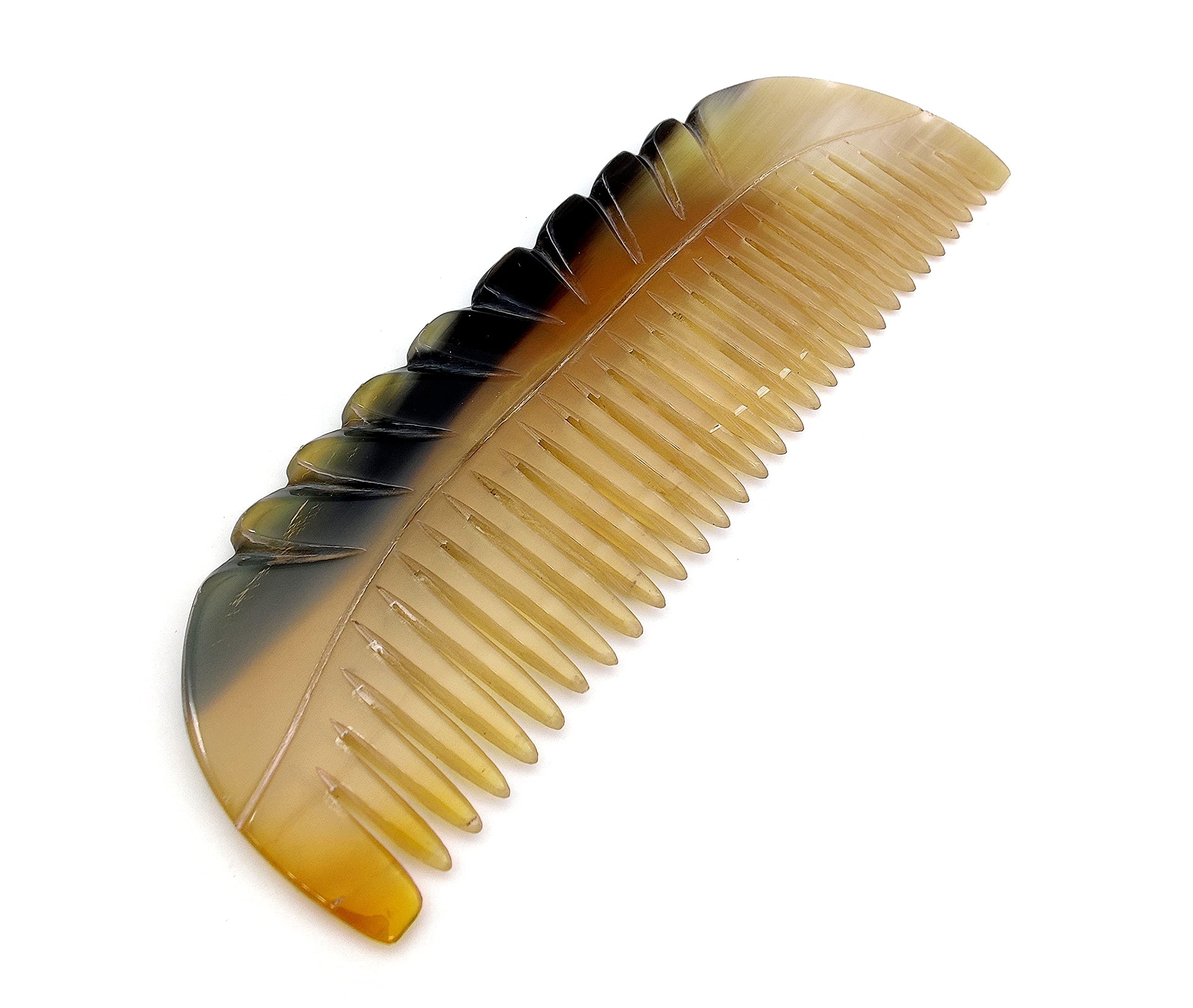 5MOONSUN5's Ox Horn Comb - Premium Quality 100% Handmade Anti Static Natural Fine Horn Pocket Comb - Professional Detangling Massage - Great Gift - 5.5 inch