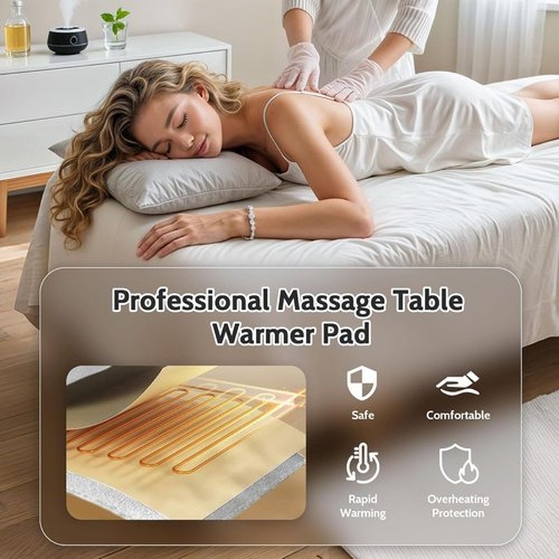 Skiennix Massage Table Warmer - Professional Heating Pad with 4 Heat Settings | 30" x 71" Size, Auto-Off & Overheat Protection