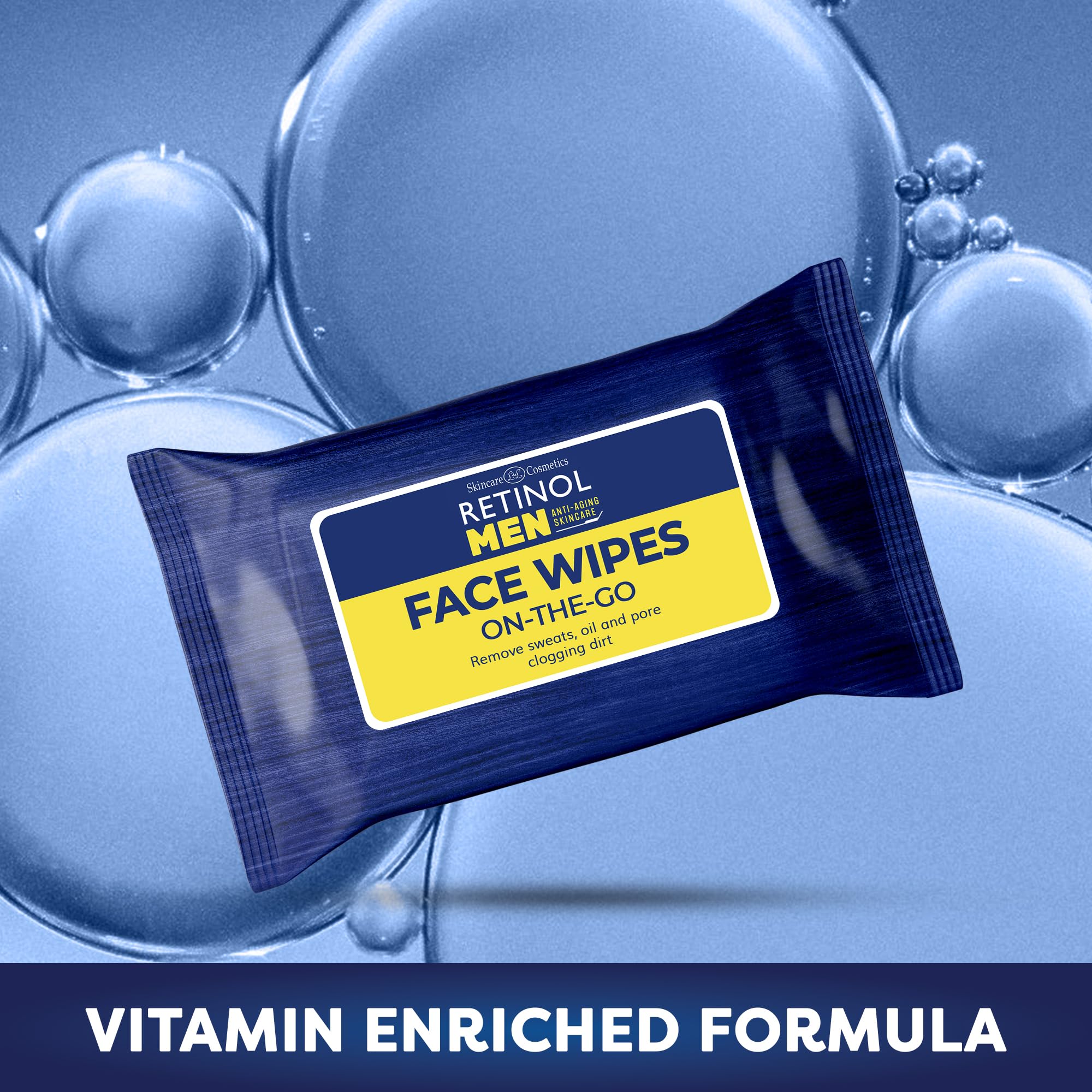 LIVAURA Retinol Face Wipes for Men, Individually Wrapped Travel - 30 Count