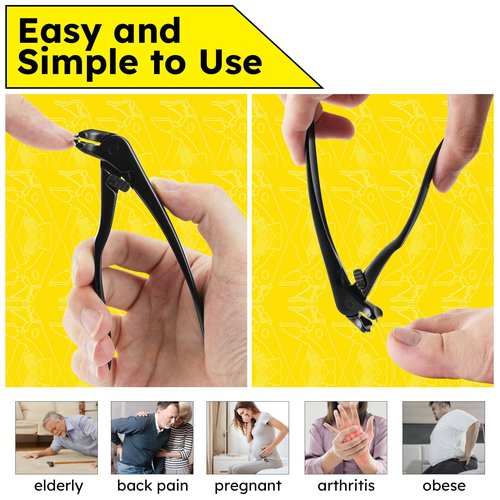 Toenail Clippers for Seniors, Angled Head Large Toe Nail Clippers for Thick Toenails, Wide Jaw Clippers, Heavy Duty Ergonomic Anti-Splash Cutter, Upgraded Long Handled Toenail Clippers