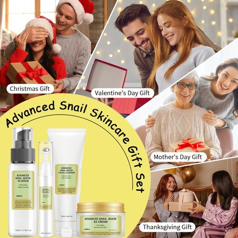 Collagen Skincare Set For Teen Girls, Anti Wrinkle & Repair Face Skin Care Gift Set With Face Cleanser, Serum, Face Cream, Eye Cream, 4 PCS Peptides Facial Kit Travel Size For Women.