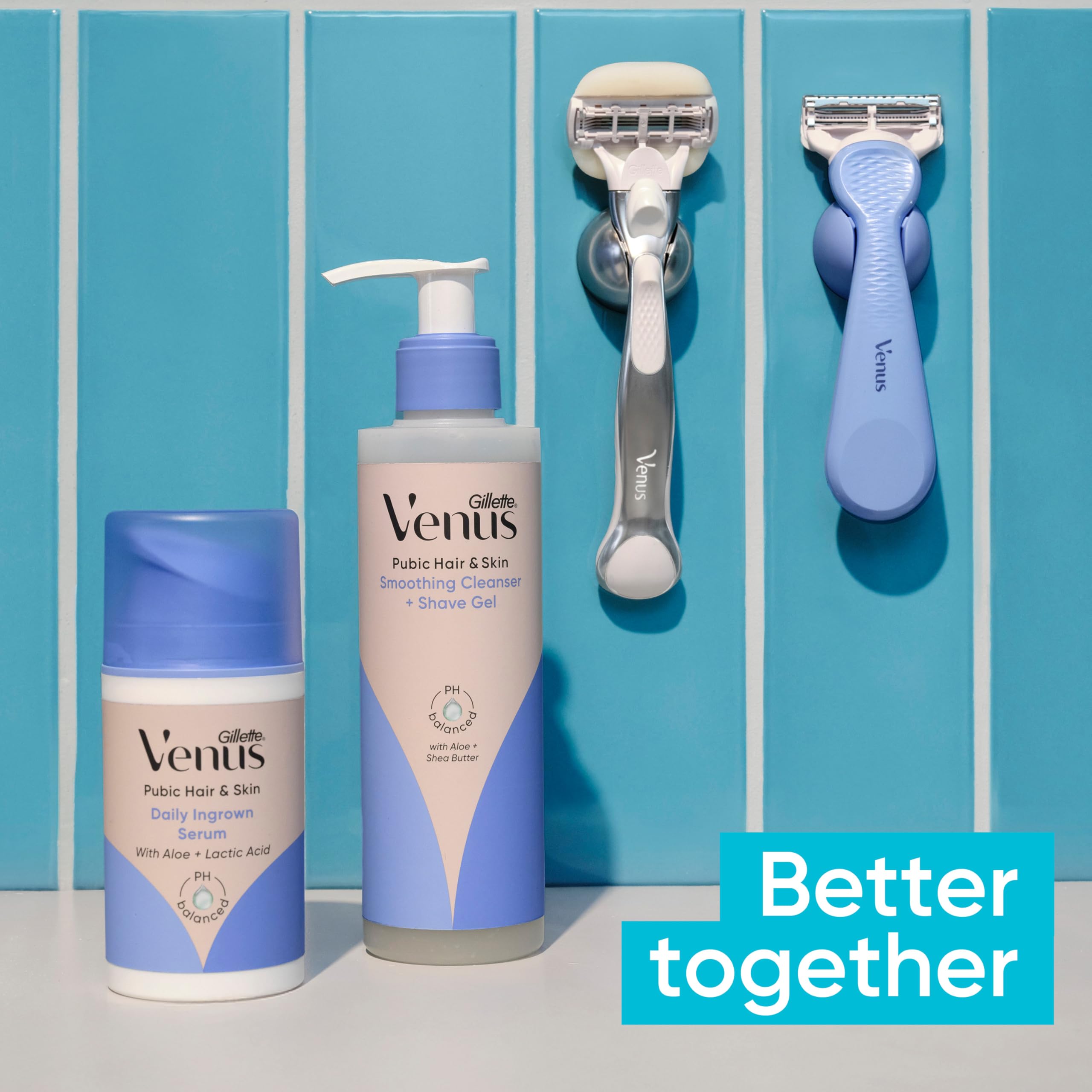 Venus Smoothing Skin Cleanser + Shave Gel for Women, 2-in-1 formula,190ml
