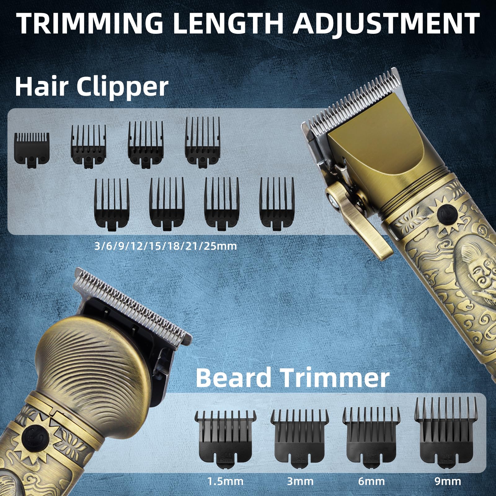 REHOYO Clippers and Trimmers Set, Beard Trimmer, Electric Razors Shaver for Men, Professional Hair Clipper for Barbers Hair Cutting Set, Mens Grooming Kit w/Mustache Nose Hair Trimmer, Gifts for Him