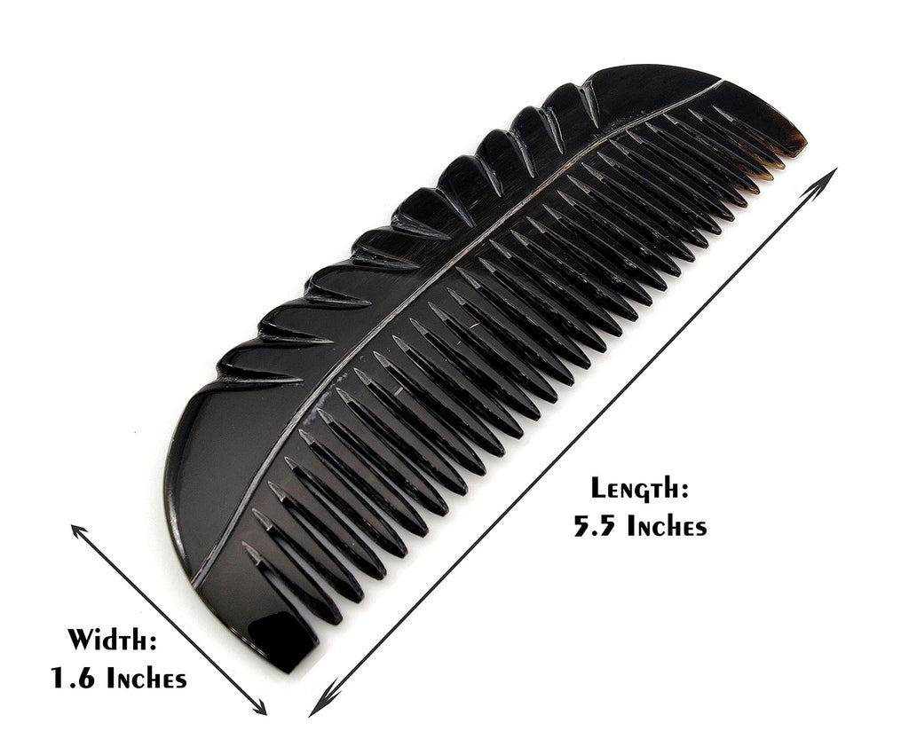 5MOONSUN5's Ox Horn Comb - Premium Quality 100% Handmade Anti Static Natural Fine Horn Pocket Comb - Professional Detangling Massage - Great Gift - 5.5 inch