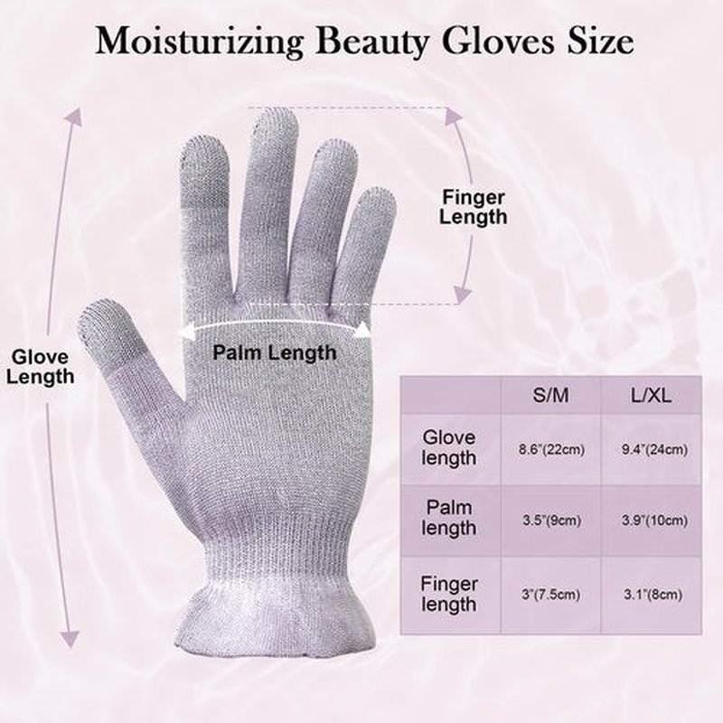 MIG4U Moisturizing Beauty Gloves Touchscreen Overnight Sleeping Glove for Women Dry Hands, Nighttime Lotion, Eczema, SPA, Cosmetic Treatment, Grey Purple 3 Pairs Size S/M