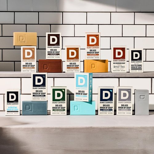 Duke Cannon Big Brick Bar Soap for Men 3-Pack – Extra Large Bars – American Bourbon Scent – Natural Men's Body Cleansing Bar – USA-Made with Global Materials, Long-Lasting Exfoliating Soap -10 oz
