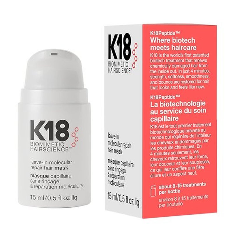K18 Leave-In Hair Mask - Patented Molecular Repair for Dry, Frizzy, Damaged Hair | Reverse Damage in 4 Minutes
